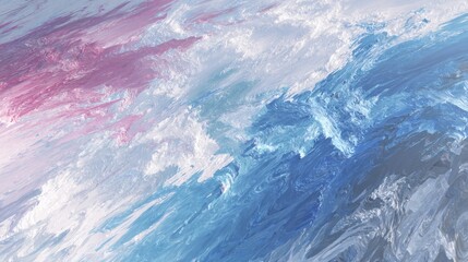 Dreamy Swirls of Pink, White, and Blue A Mesmerizing Abstract Rendering with Fluid Motion and Delicate Textures