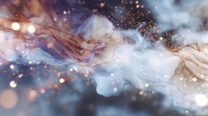Ethereal Flowing Forms with Sparkling Light, a Mesmerizing Dance of Color and Light, Perfect for Adding a Touch of Magic and Wonder to Your Creative Projects