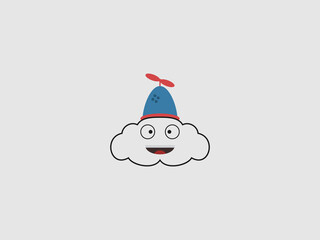 white cloud with a smiling face