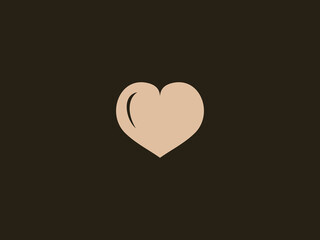 A solid light beige heart icon with a subtle