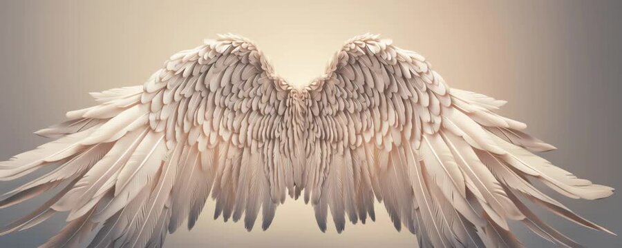 White bird wings spread wide with soft feathers and light texture creating serene flight and graceful atmosphere of angel wing feather protection
