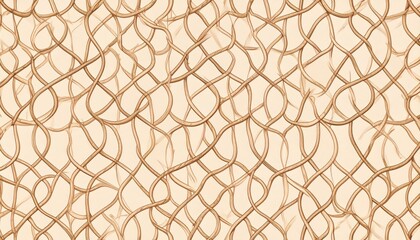 Naklejka premium Intricate Organic Vine Growth Pattern with Beige and Brown Tones Against a Light Background