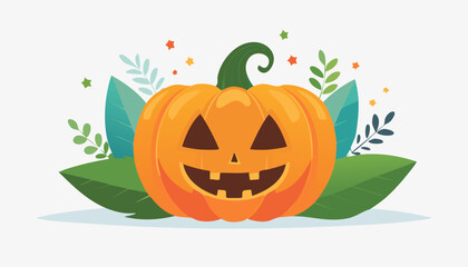Smiling jack o lantern into a sticky orange puddle, perfect for Halloween mischief.