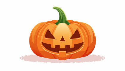 Happy jack o lantern collapsing into a puddle, bright and silly for spooky season.