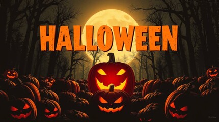halloween background with pumpkin