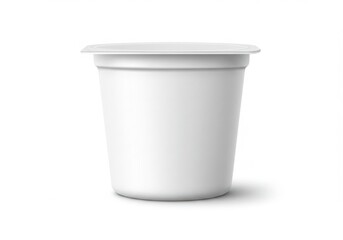 Blank white yogurt cup isolated on white background