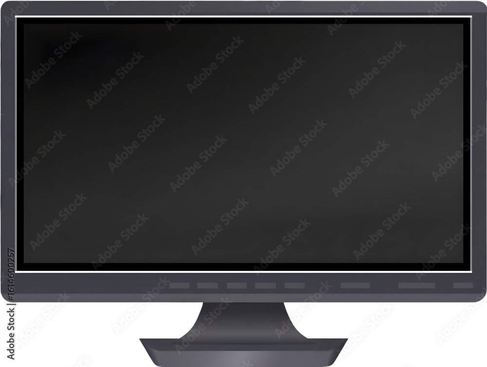 Aufkleber modern computer monitor with blank black screen ready for your website design or presentation