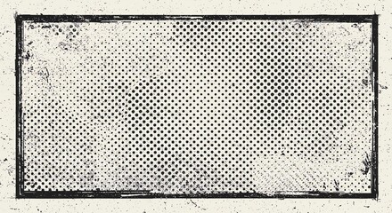 Grunge texture with halftone dots and distressed frame