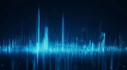 Blue Digital Audio Spectrum Visualization