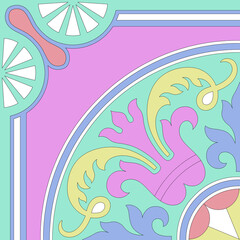 Italian ceramic tile pattern. Mediterranean porcelain pottery. Ethnic folk ornament.