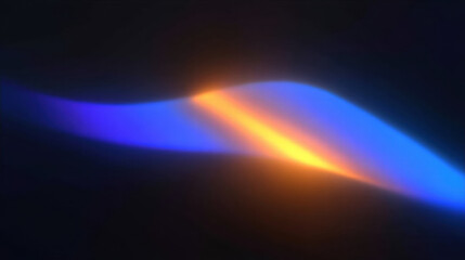 Smooth gradient of colors creates mesmerizing wave like effect, blending shades of blue and orange against dark background, evoking sense of calm and tranquility
