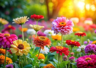 Vibrant flowers blooming in a garden