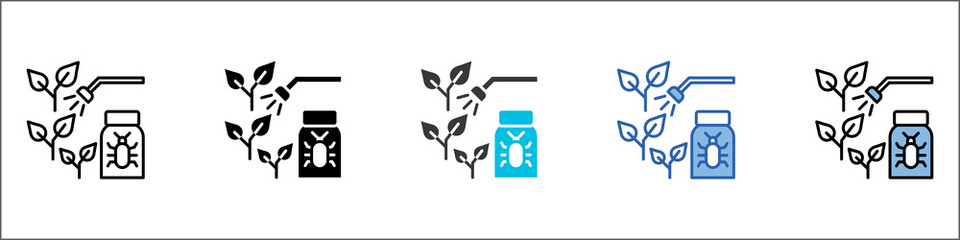 Pesticide Runoff Icon Pack Multistyle Illustration