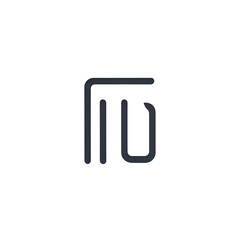 Black paper clip on black and white paper, a business office tool icon