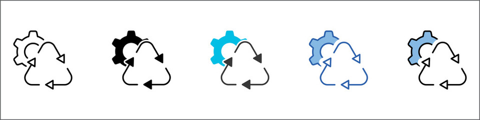 Recycling Icon Pack Multistyle Illustration