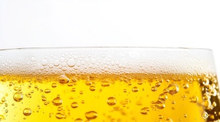 Close-up of a Glass with Bubbly Beverage