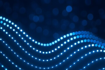 Abstract Blue LED Light Pattern on Black Futuristic Background