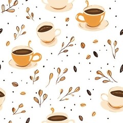 Obraz premium Coffee cup pattern drink mug.