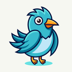 blue bird with blank sign