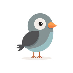 blue bird on white background isolated