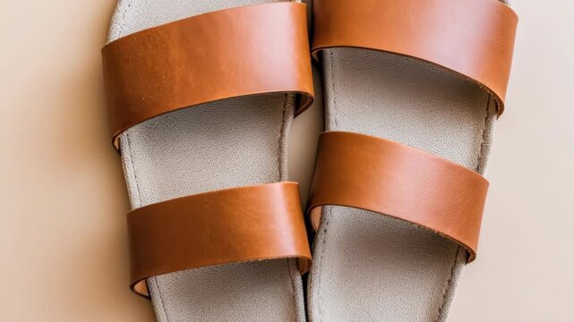 Brown leather double strap sandals stylish brown footwear design