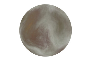 Abstract Moon illustration, Textured Marble Sphere with Earthy Tones on Transparent Background