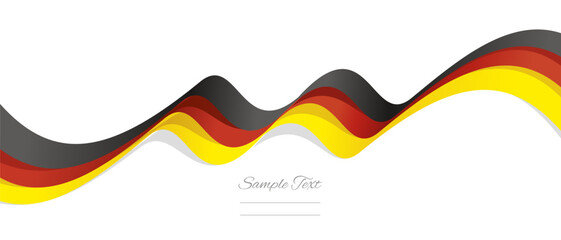 New abstract Germany wavy flag ribbon with shadows. German flag vector illustration isolated on white background