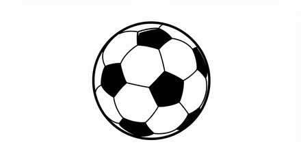 Obraz premium Classic Black and White Soccer Ball Illustration on White Background.
