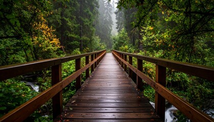 Fototapeta premium Gentle autumn rains forest