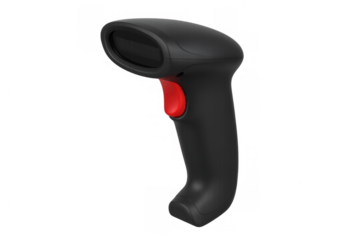 Handheld Barcode Scanner with Transparent Background