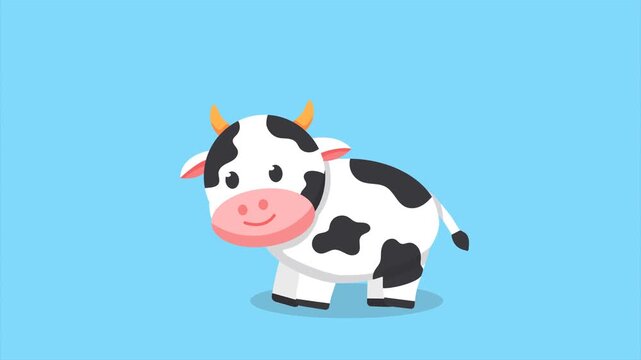 Cartoon Cow Walking Animation