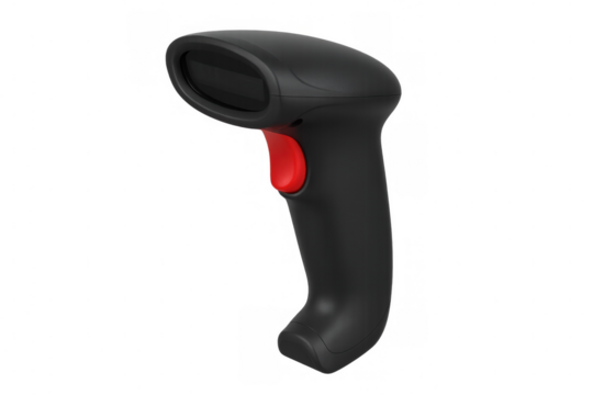 Handheld Barcode Scanner with Transparent Background