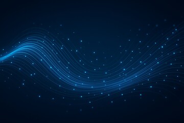 AI Artificial intelligence wave lines neural network. vector in concept of technology, fiber optics lights abstract background