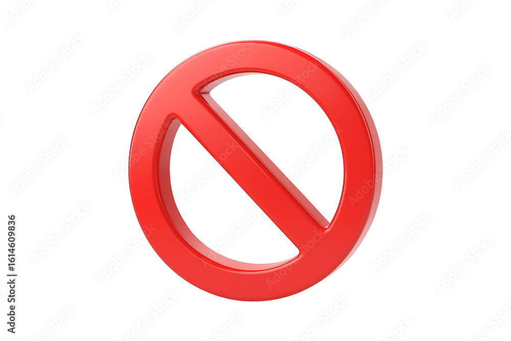 Poster forbidden warning 3d icon isolated on a transparent background