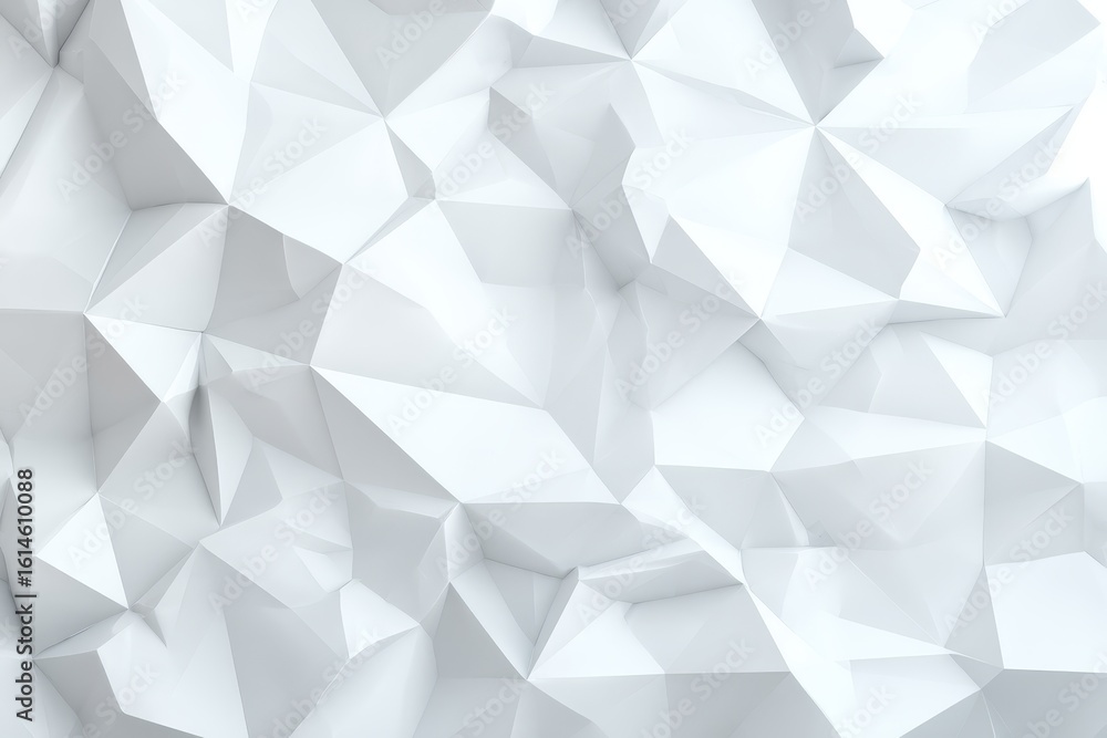 Poster textured low poly background featuring white angular shapes with varying shades designed for digital