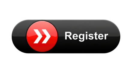 A register button with arrows is isolated on transparent background