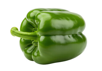 A crisp green bell pepper, a fresh and healthy vegetable, isolated on a clean transparent background
