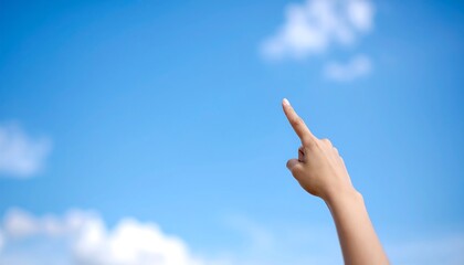 Hand pointing to sky