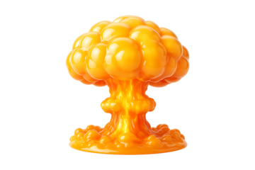 3D Orange Explosion Cloud Isolated on a Transparent Background