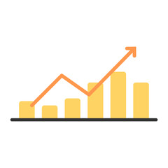 business graph with arrow vector illustration 