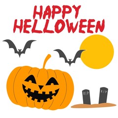halloween pumpkin and bats, Helloween background vector illustration, Helloween background image ,happy hellowen background vector 