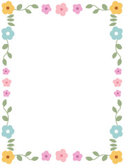 frame of colorful leaves and flowers 