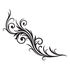 Fototapeta premium Elegant black decorative flourish corner design element for various design applications