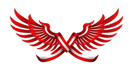 Obraz premium A symbolic design where the ribbon resembles Garuda wings, representing Indonesian national pride and elegance