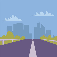 road to the city illustration vector