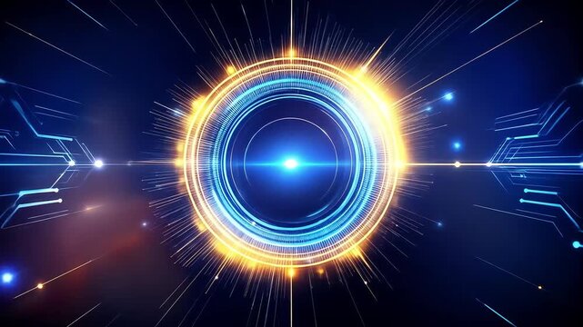 Dynamic glowing circles with light effects