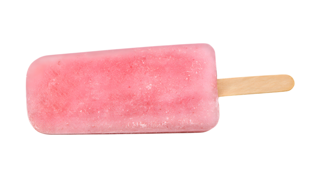 Close up of a Refreshing Pink Popsicle, on transparent background - Powered by Adobe
