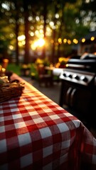 Blurred summer barbecue background