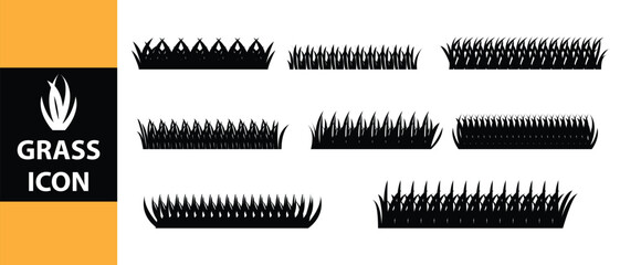 set of grass icon collection, vector illustration.