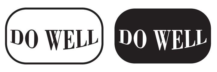 Do well icon in black outline and filled. Vector illustration.
